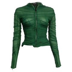 Pre-Loved Tom Ford Women's Green Zip Mesh Top