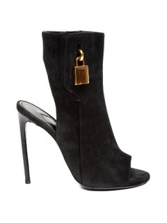 Pre-Loved Tom Ford Women's Open-Toe Suede Ankle Lock Bootie