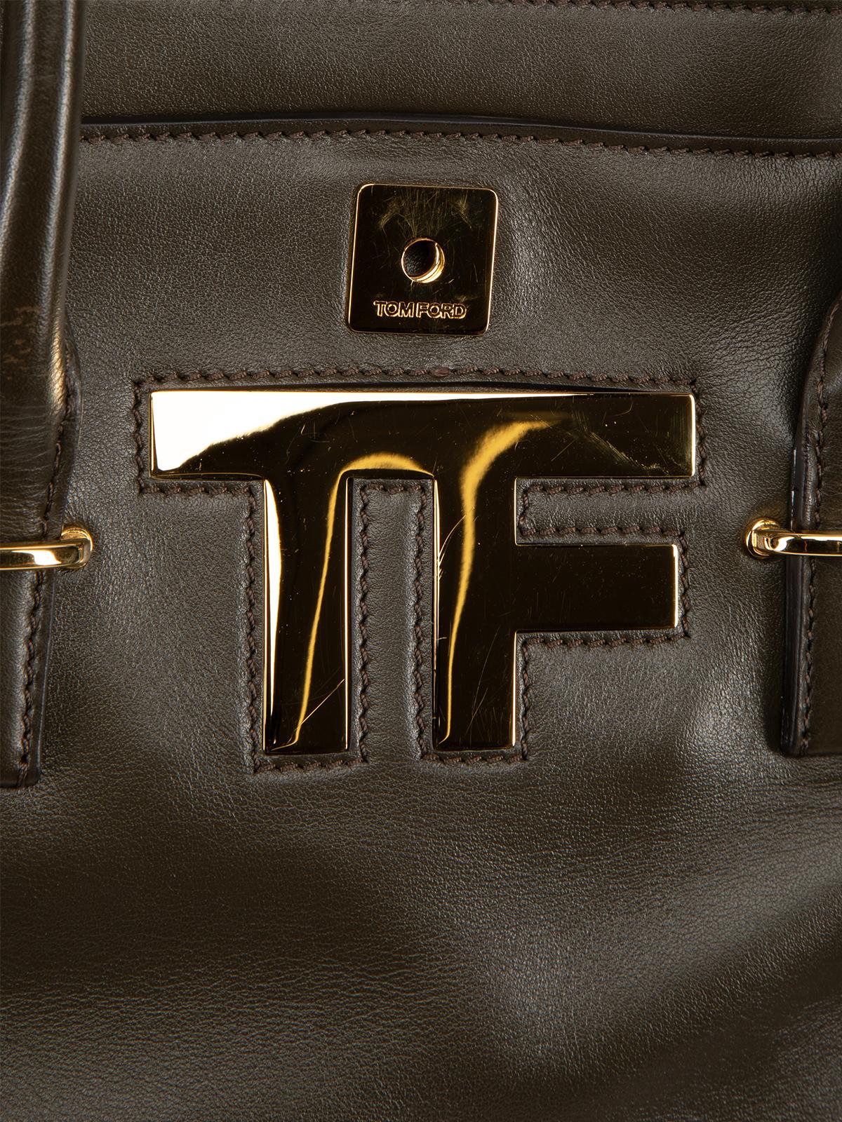 Pre-Loved Tom Ford Women's TF Icon Brown Satchel Bag 3