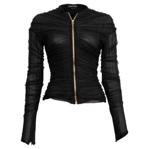 Pre-Loved Tom Ford Women's Zip Mesh Top For Sale at 1stDibs