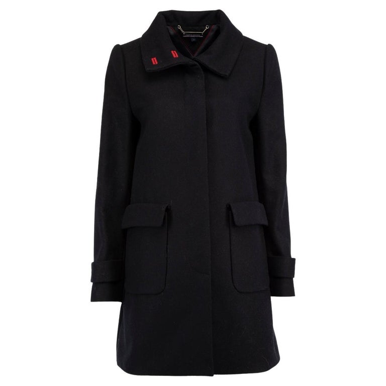 Pre-Loved Tommy Hilfiger Women's Navy Wool Peacoat For Sale at 1stDibs