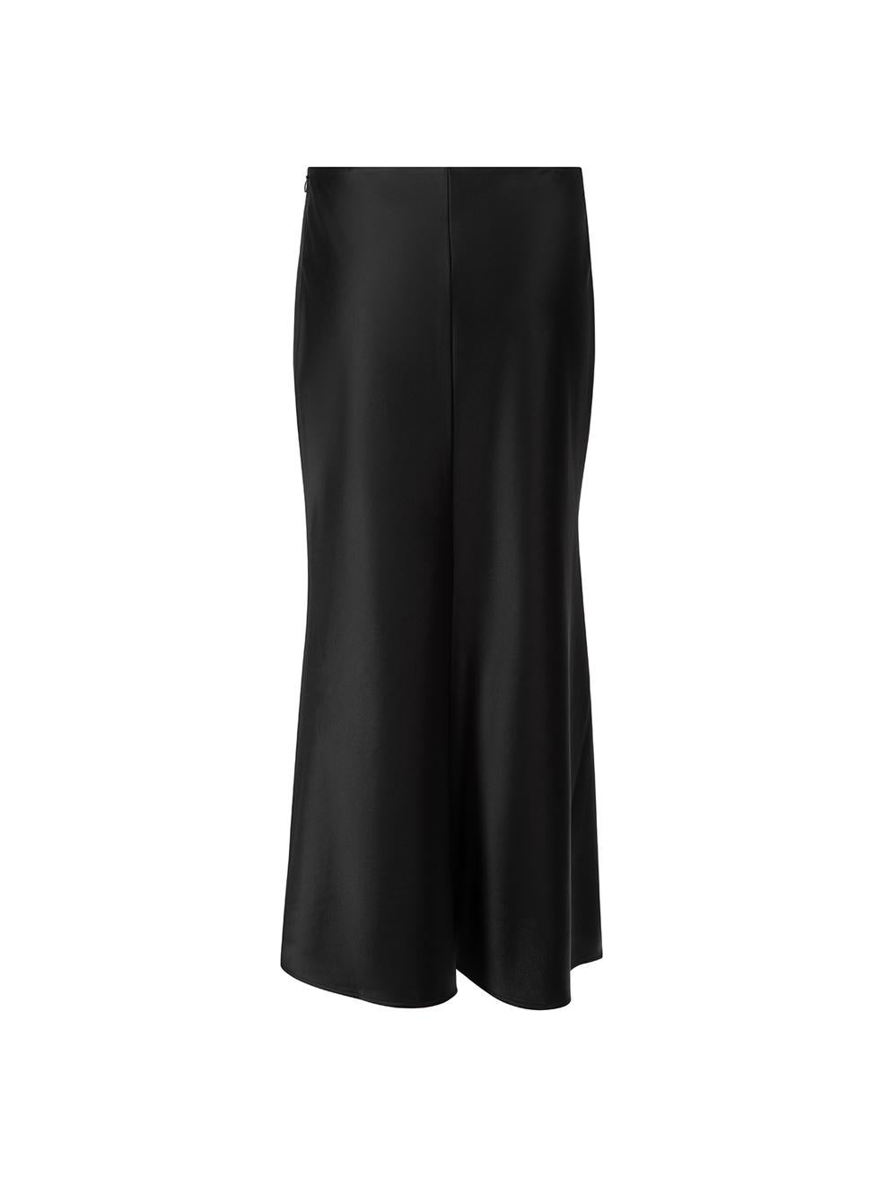 CONDITION is Very good. Hardly any visible wear to skirt is evident on this used Totême designer resale item. Details Black Synthetic Midi slip skirt Satin like material Side zip closure with hook and eye Made in China Composition 71% Triacetate and