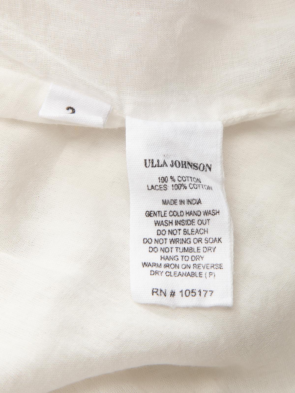 Pre-Loved Ulla Johnson Women's White Patterned Maxi Summer Dress In Excellent Condition In London, GB