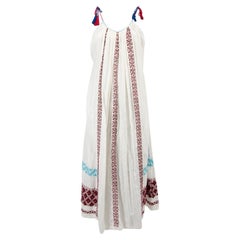 Ulla Johnson: weißes gemustertes Maxi-Sommerkleid für Damen