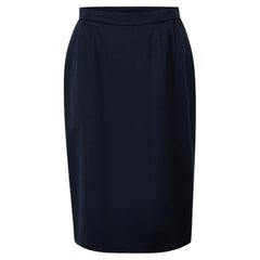 Pre-Loved Valentino Boutique Women's Vintage Navy Knee Length Skirt