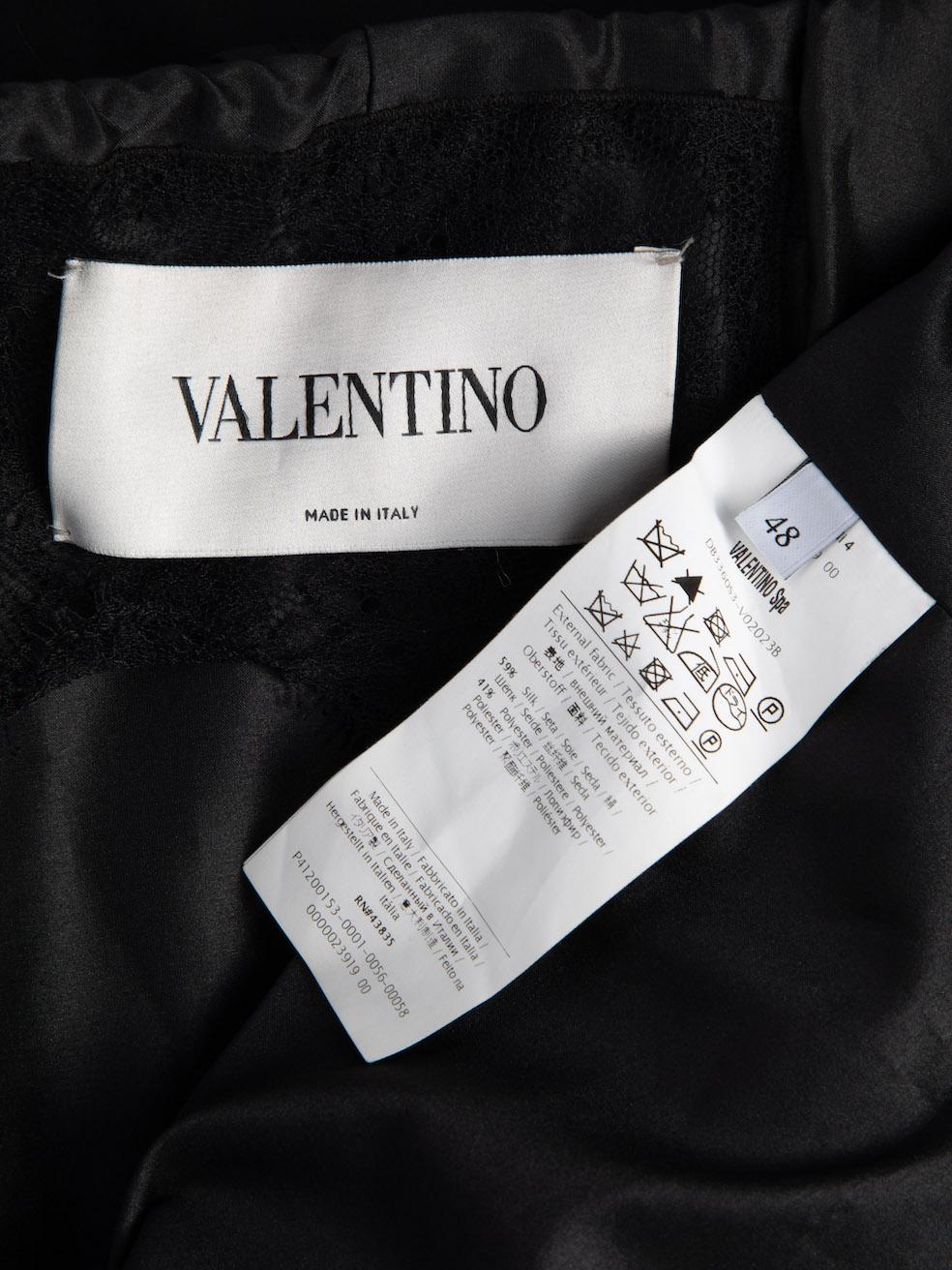 Pre-Loved Valentino Garavani Women's Black Silk Pleated Trim Belted Rain Coat 2