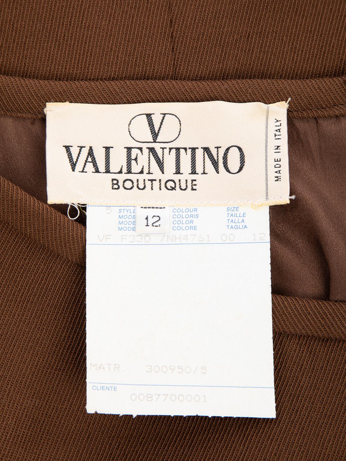 Pre-Loved Valentino Garavani Women's Chocolate Brown Vintage Belted Dress 4