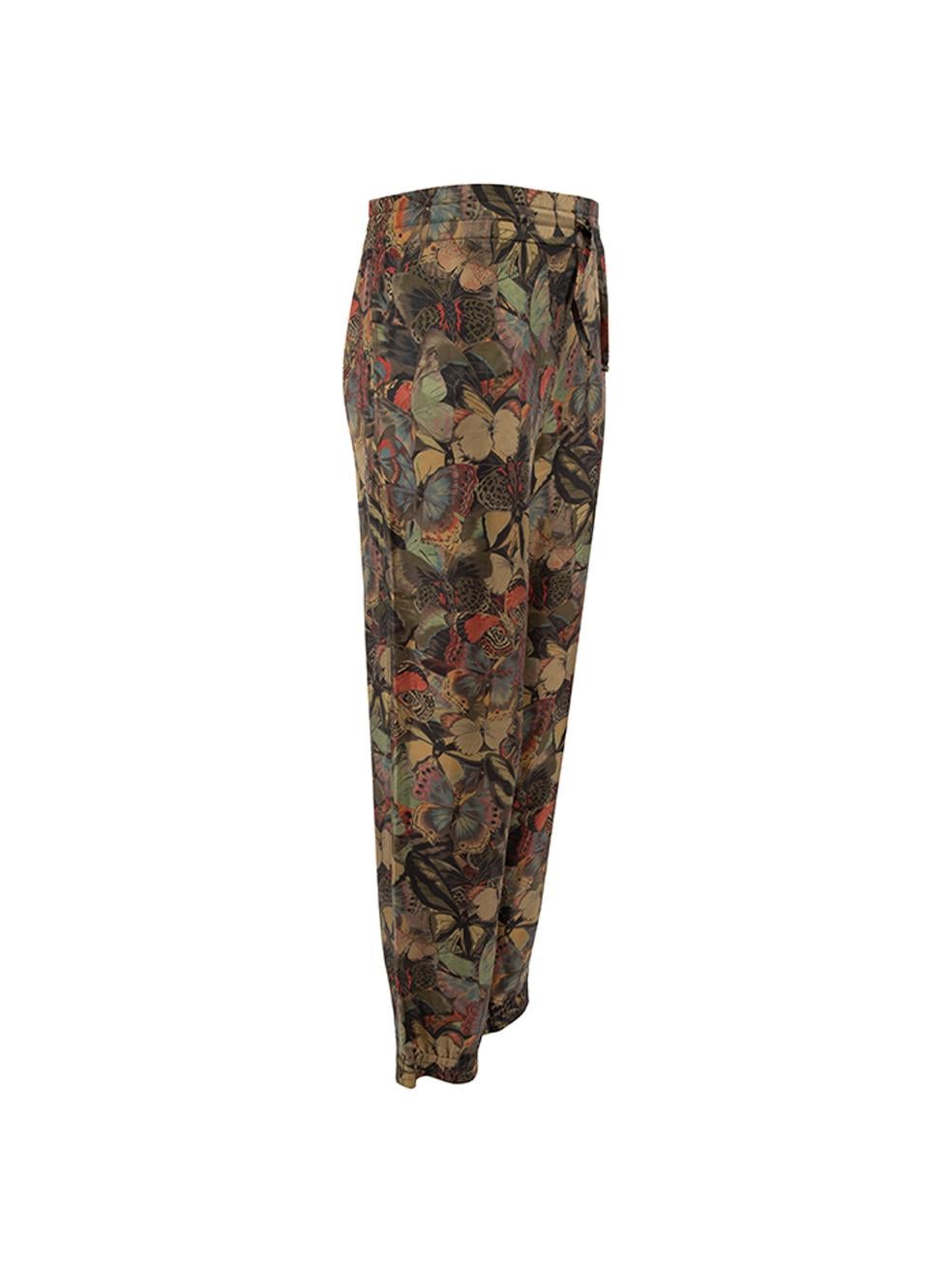 CONDITION is Very good. Hardly any visible wear to trousers is evident on this used Valentino designer resale item. Details Multicolour Butterfly print Silk High waist Drawstring waist 2x Hip pockets 1x Faux back pocket Slip on Made in Italy