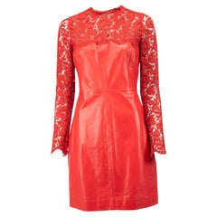 Pre-Loved Valentino Garavani Damenkleid aus Spitze und Leder