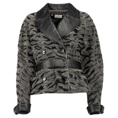 Pre-Loved Valentino Garavani Women's Zebra Print Wool Jacket with Waist Belt