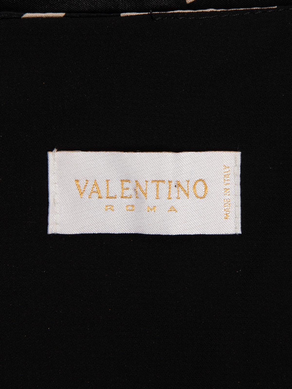 Black Pre-Loved Valentino Roma Women's Silk Patterned Ruched Dress