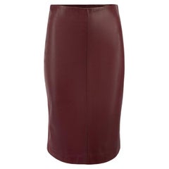 Pre-Loved Valentino Spa Women's Burgundy Leather A-Line Skirt