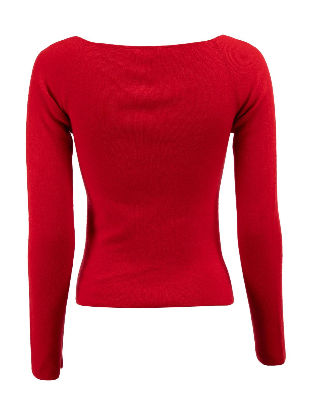 Pre-Loved Valentino Spa Women's Vintage Red Knot Accent Knitted Top In Excellent Condition In London, GB