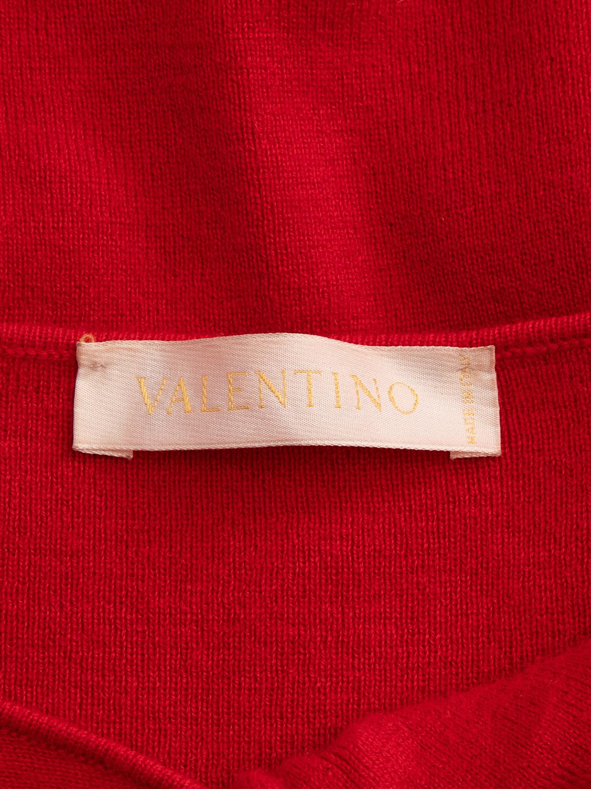 Pre-Loved Valentino Spa Women's Vintage Red Knot Accent Knitted Top 3
