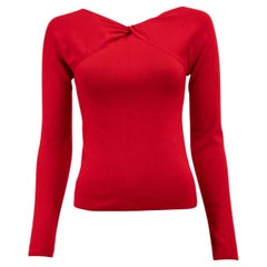 Pre-Loved Valentino Spa Women's Vintage Red Knot Accent Knitted Top