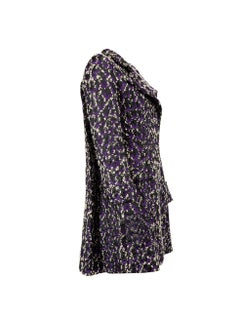 Pre-Loved Versace Women's Purple Jacquard Boucle Coat