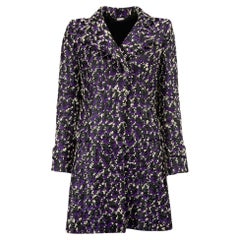 Pre-Loved Versace Women's Purple Jacquard Boucle Coat