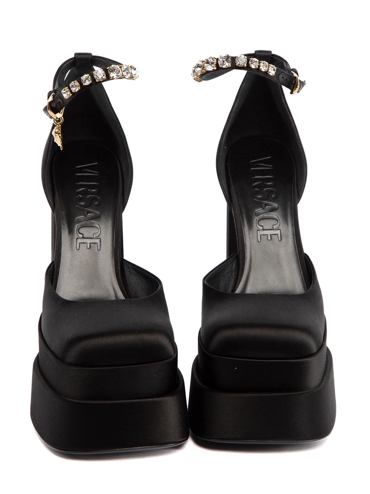 Pre-Loved Versace Women's Satin Crystal Embellishment D Orsay Pumps In Excellent Condition In London, GB