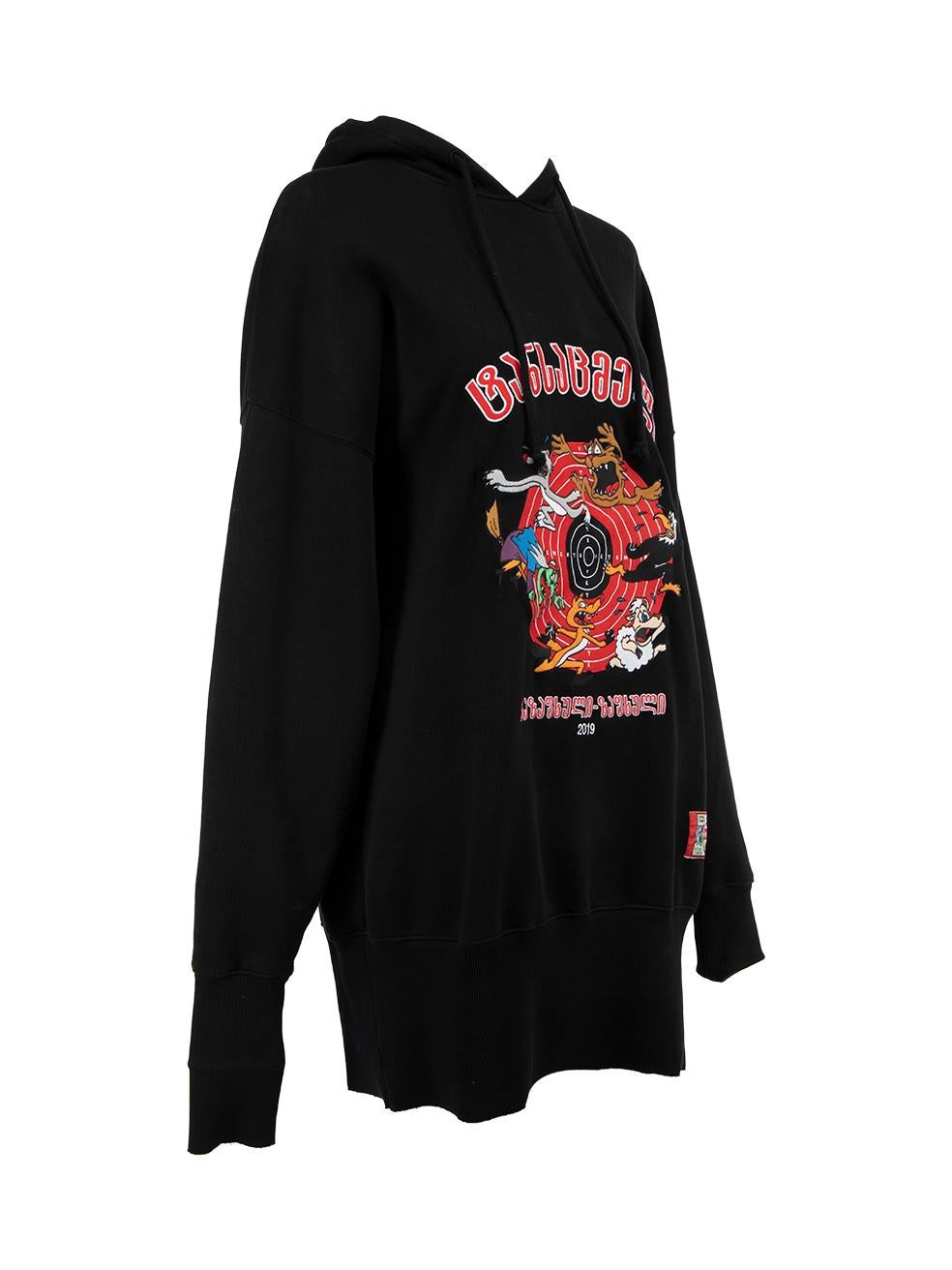 CONDITION is Very good. Hardly any visible wear to hoodie is evident on this used Vetements designer resale item. Details Multicolour- Black and red Cotton Hoodie Unisex Oversized Long sleeves Folded long cuffs Drawstring hood VETEMENTS PRINTEMPS-