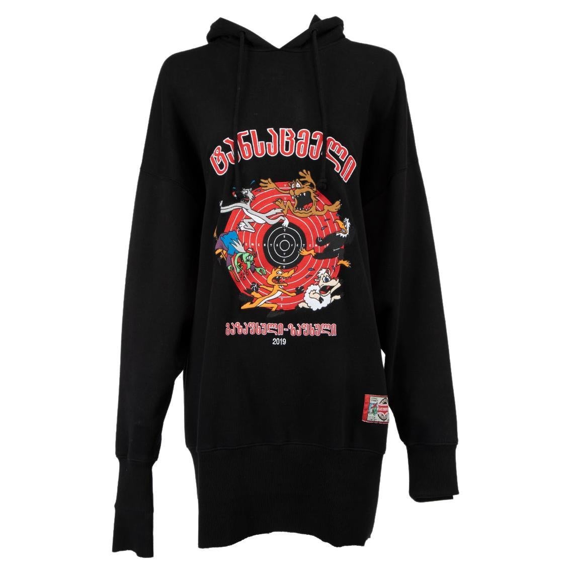 Pre-Loved Vetements Women's Black Printemps Graphic Art Hoodie For Sale at 1stDibs Pre-Loved Vetements Women's Black Printemps Graphic Art Hoodie For Sale at 1stDibs