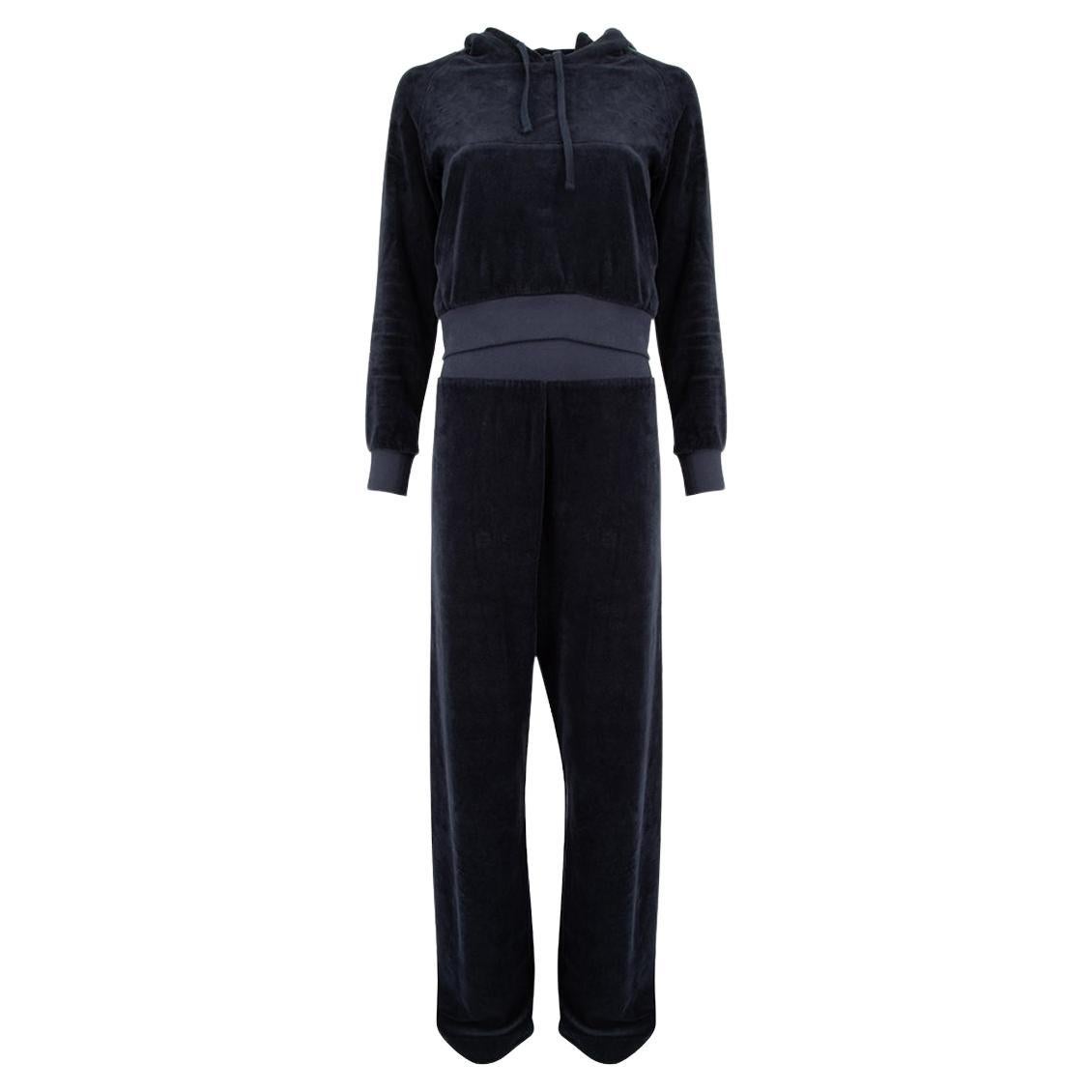 Pre-Loved Vetements x Juicy Couture Women's Navy Velour Embellished Tracksuit 