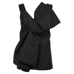 Pre-Loved Victoria Beckham Women's Black Oversized Bow Accent Top