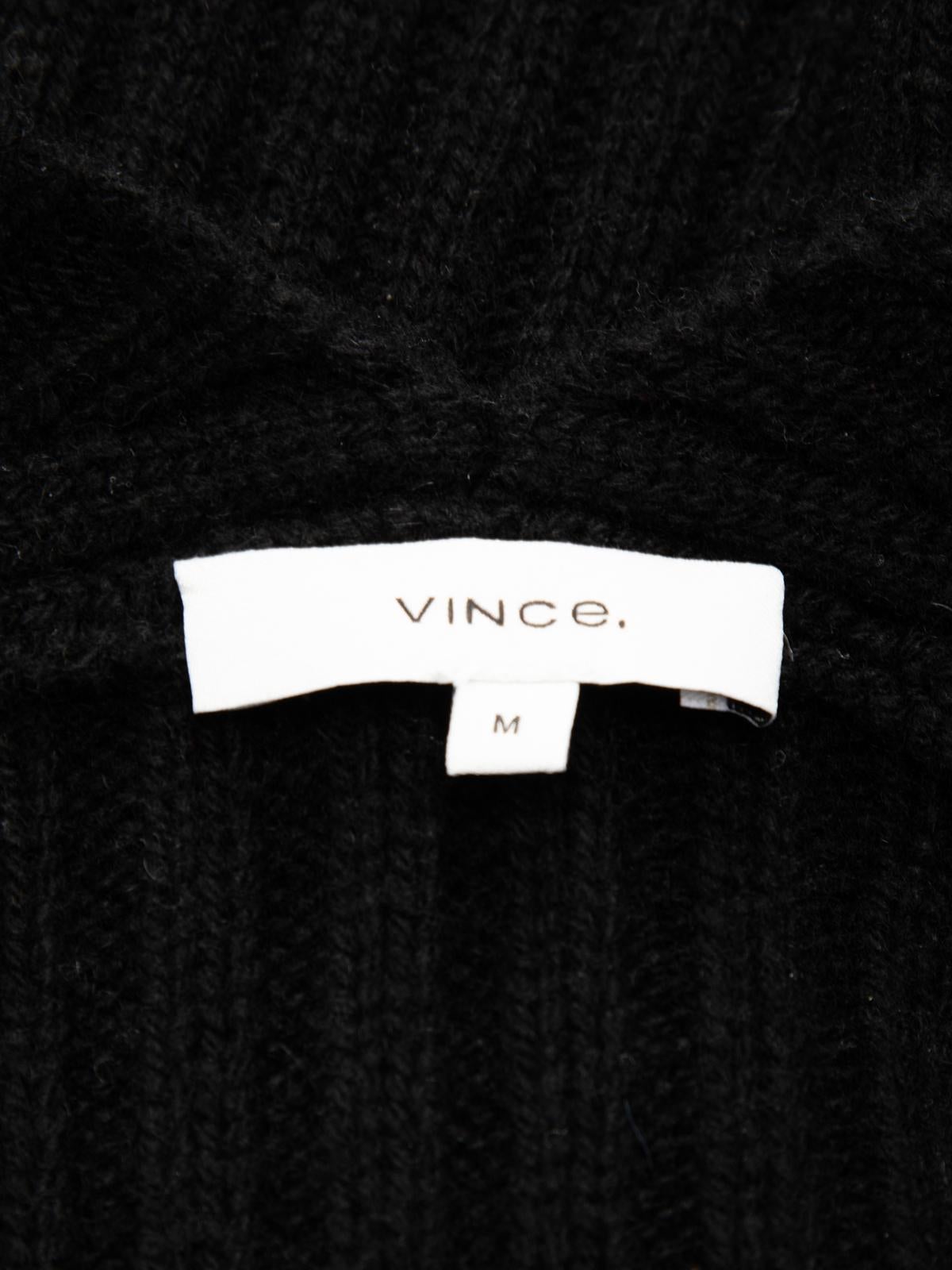 Pre-Loved Vince Women's Black Wool and Cashmere Cropped Button Up Cardigan 2