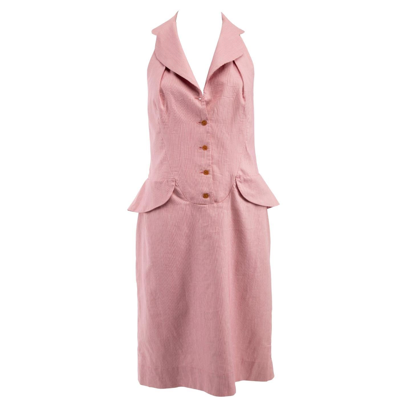 Pre-Loved Vivienne Westwood Women's Halter Neck Dress with Pockets