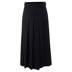 Pre-Loved Weekend Max Mara Women's Black Wool Belted Wrap Pleated Skirt