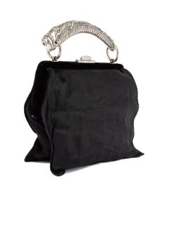 Pre-Loved Yves Saint Laurent Rive Gauche Women's Vintage Black Top Handle Horn