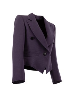 Pre-Loved Yves Saint Laurent Rive Gauche Women's Vintage Purple Cropped Blazer J