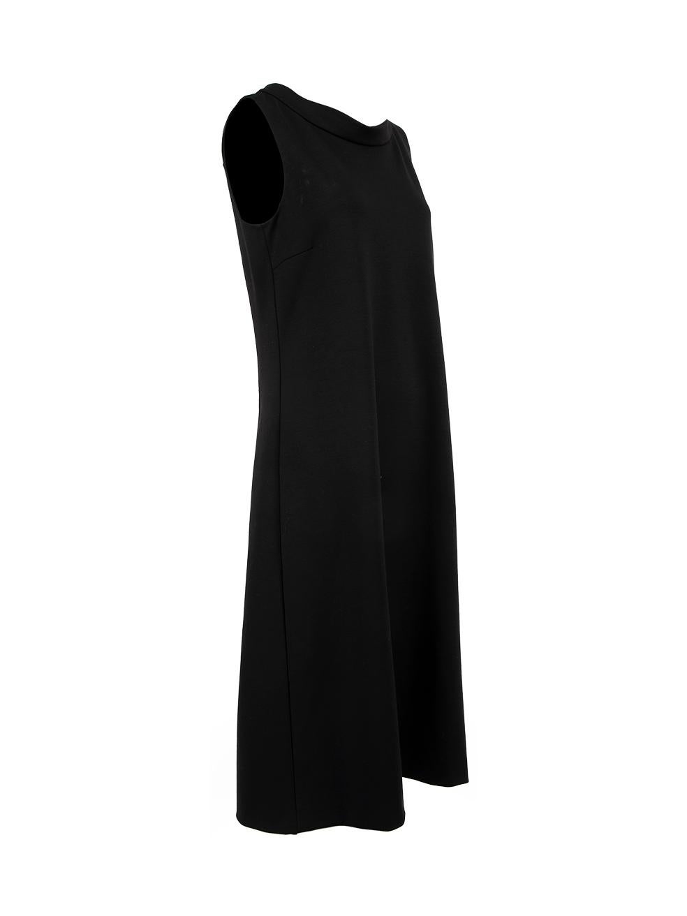 CONDITION is Very good. Hardly any visible wear to dress is evident on this used Yves Saint Laurent designer resale item. Details Autumn 2010 Black Wool Shift dress Midi length Sleeveless Boat neckline Back zip fastening Made in Italy Composition