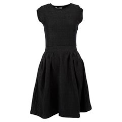 Pre-Loved Yves Saint Laurent Women's Black Wool Shimmer Knee Length Dress