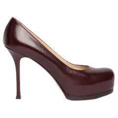 Pre-Loved Yves Saint Laurent Women's Burgundy Round Toe Heels