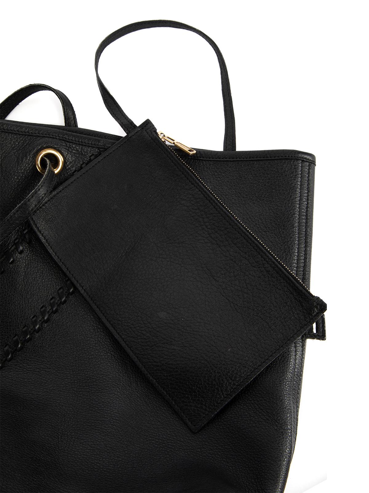Pre-Loved Yves Saint Laurent Women's Leather Y Logo Tote Bag 3