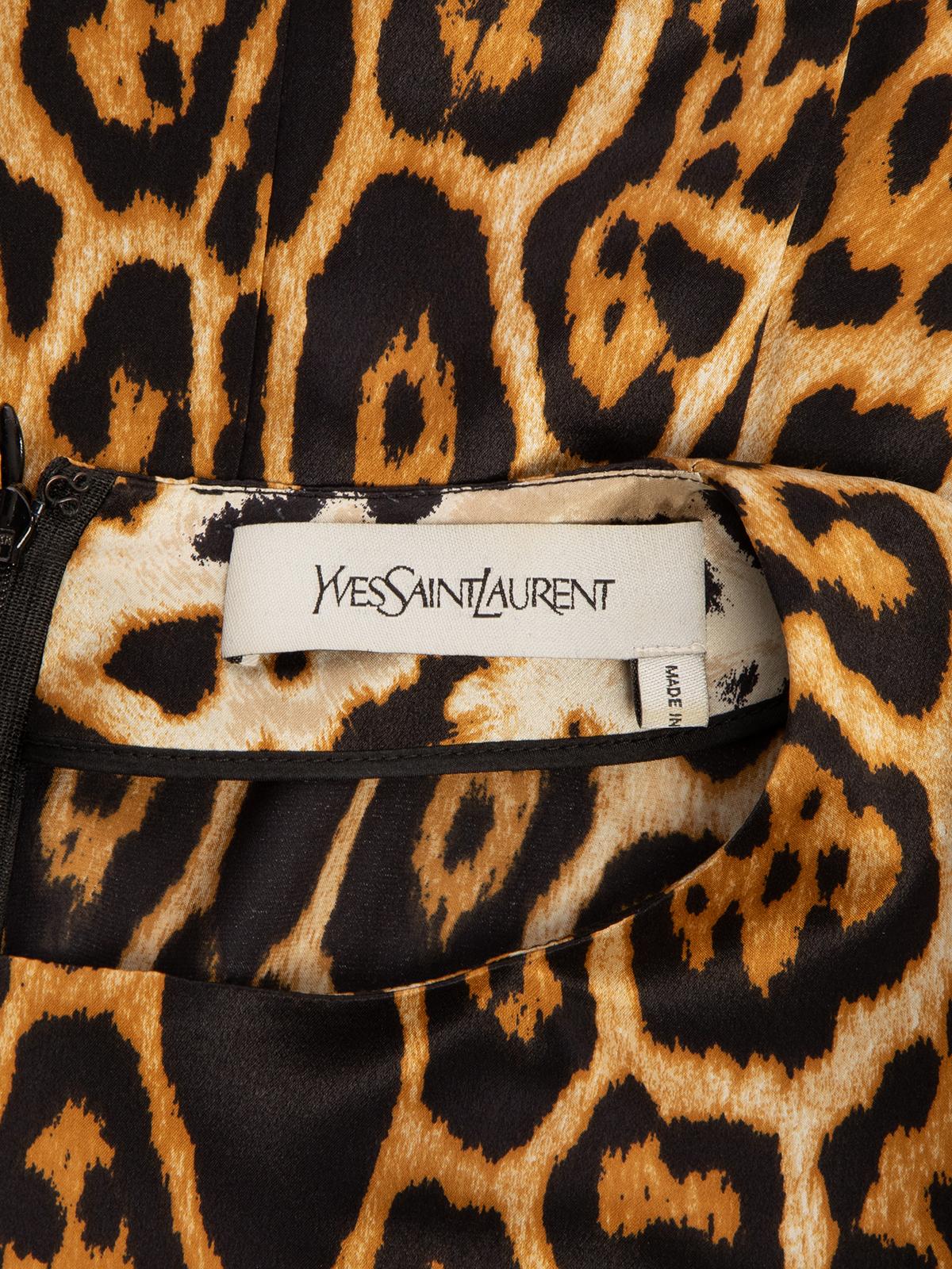 Pre-Loved Yves Saint Laurent Women's Leopard Print Midi Dress 1