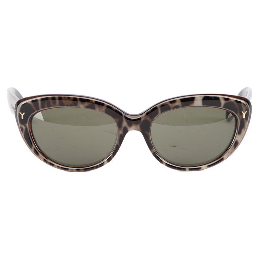 Pre-Loved Yves Saint Laurent Women's YSL6319 Leopard Cat Eye Sunglasses