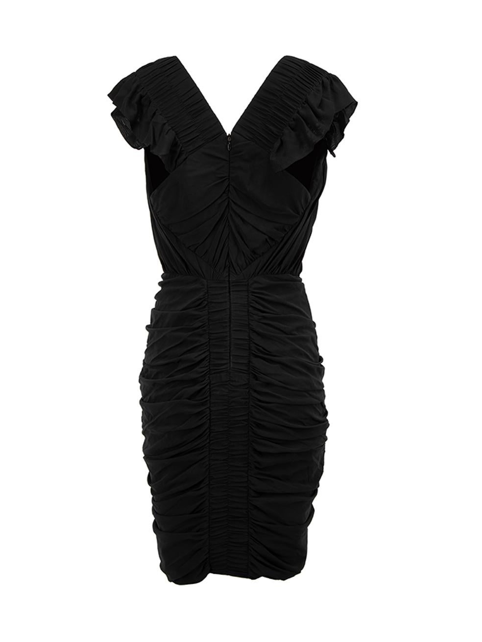 Pre-Loved Zac Posen Women's Black Ruched Sleeveless Mini Dress In Excellent Condition In London, GB