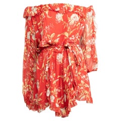 Pre-Loved Zimmermann Women's Asymmetric Floral Playsuit