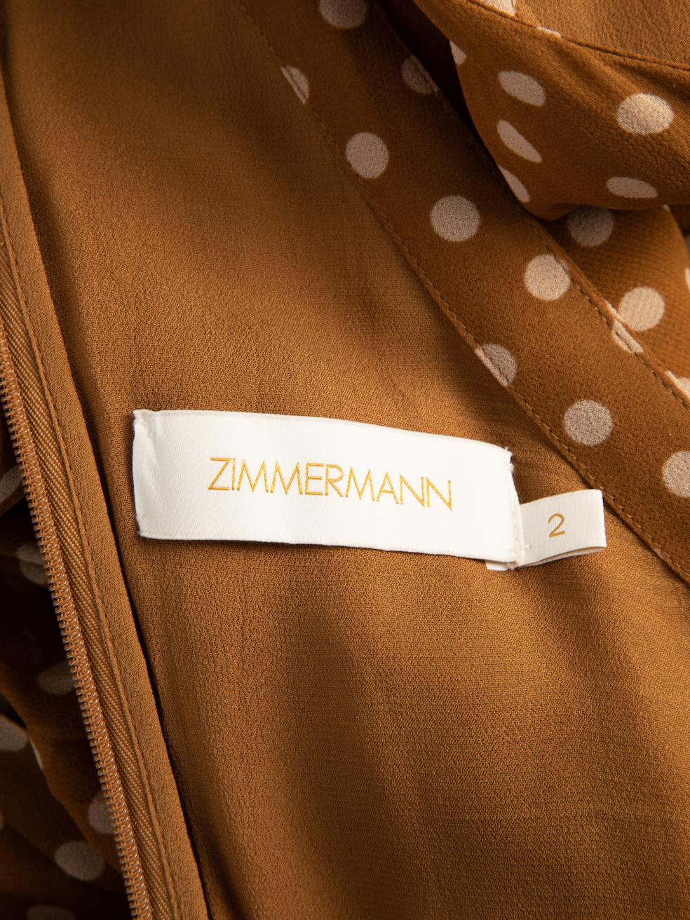 zimmermann brown polka dot dress