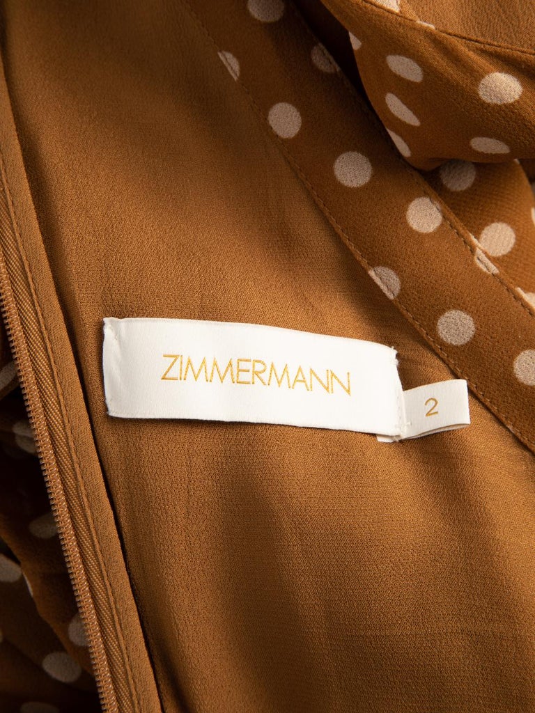 zimmermann polka dot dress brown Zimmermann // Black & Brown Polka Dot Shirt Dress – VSP Consignment main image 0