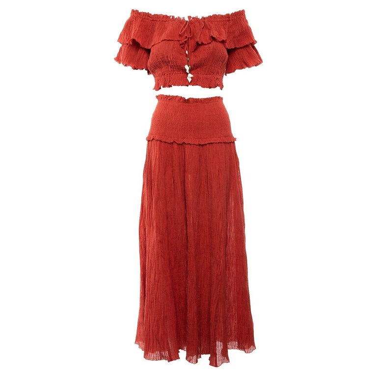 PreLoved Zimmermann Women's Skirt and Crop top Matching Set For Sale — free download