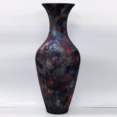 Pre-Order Grand Floor Vase, 37.5 inch Tall, Ceramic Raku Pottery