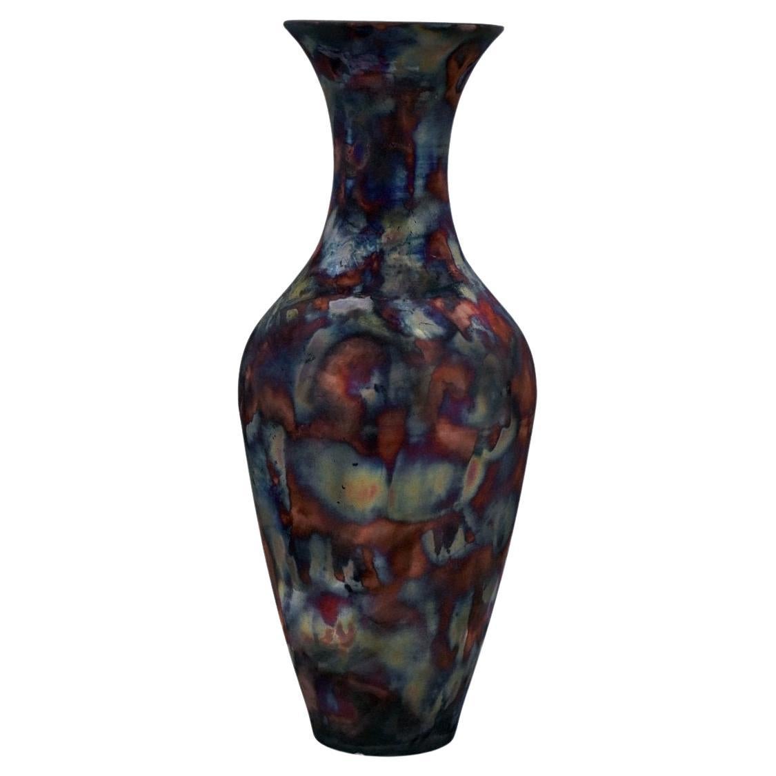 Pré-commande Grand Floor Vase, 37.5 inch Tall, Ceramic Raku Pottery