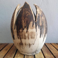 Pre-Order Large Flower Vase, Obvara, Ceramic Raku Pottery Decor