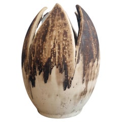 Pre-Order Large Flower Vase, Obvara, Ceramic Raku Pottery Decor
