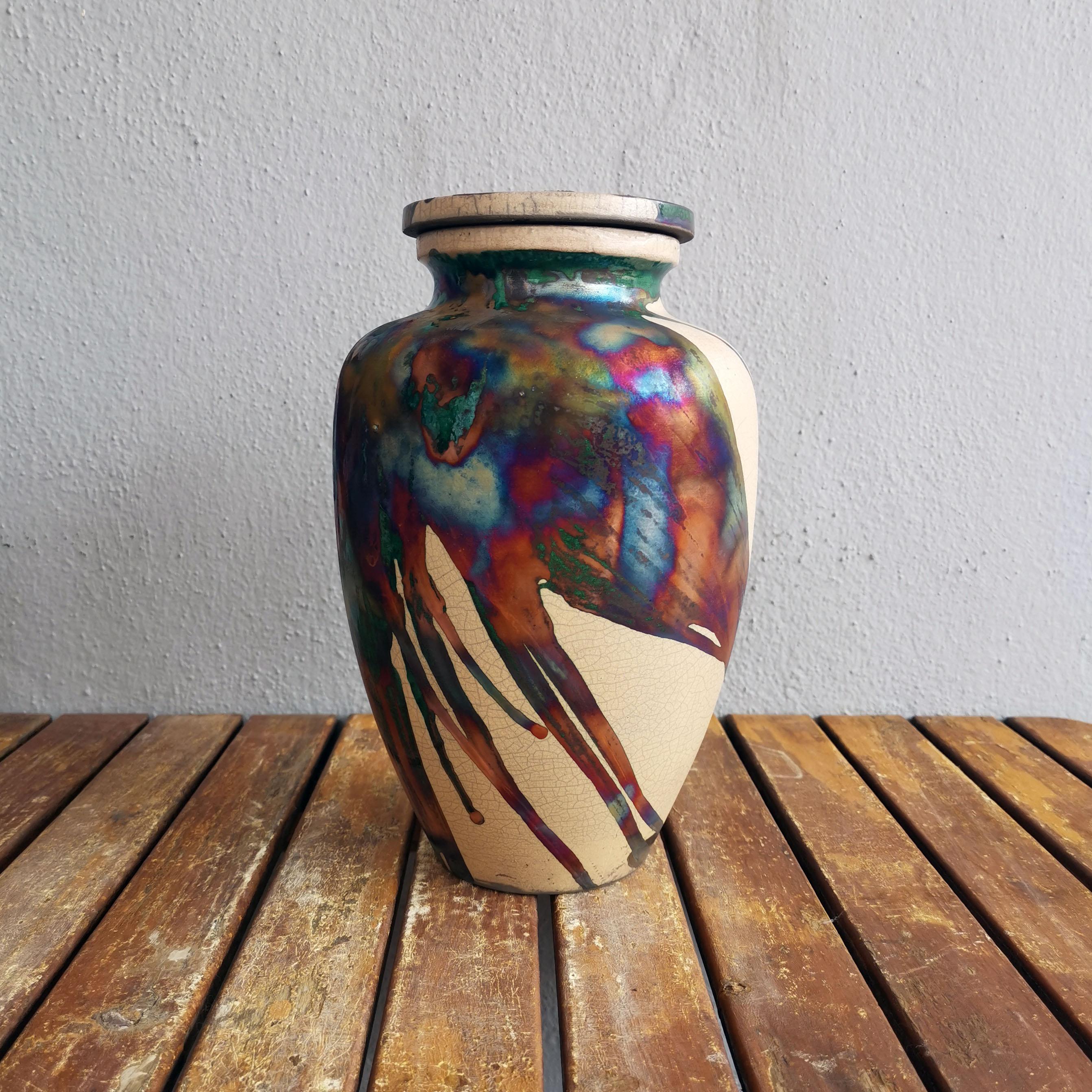 Malese Pre-ordine Urna Omoide 170 Pollici Cubi - Mezzo Rame Opaco, Ceramica Raku in vendita