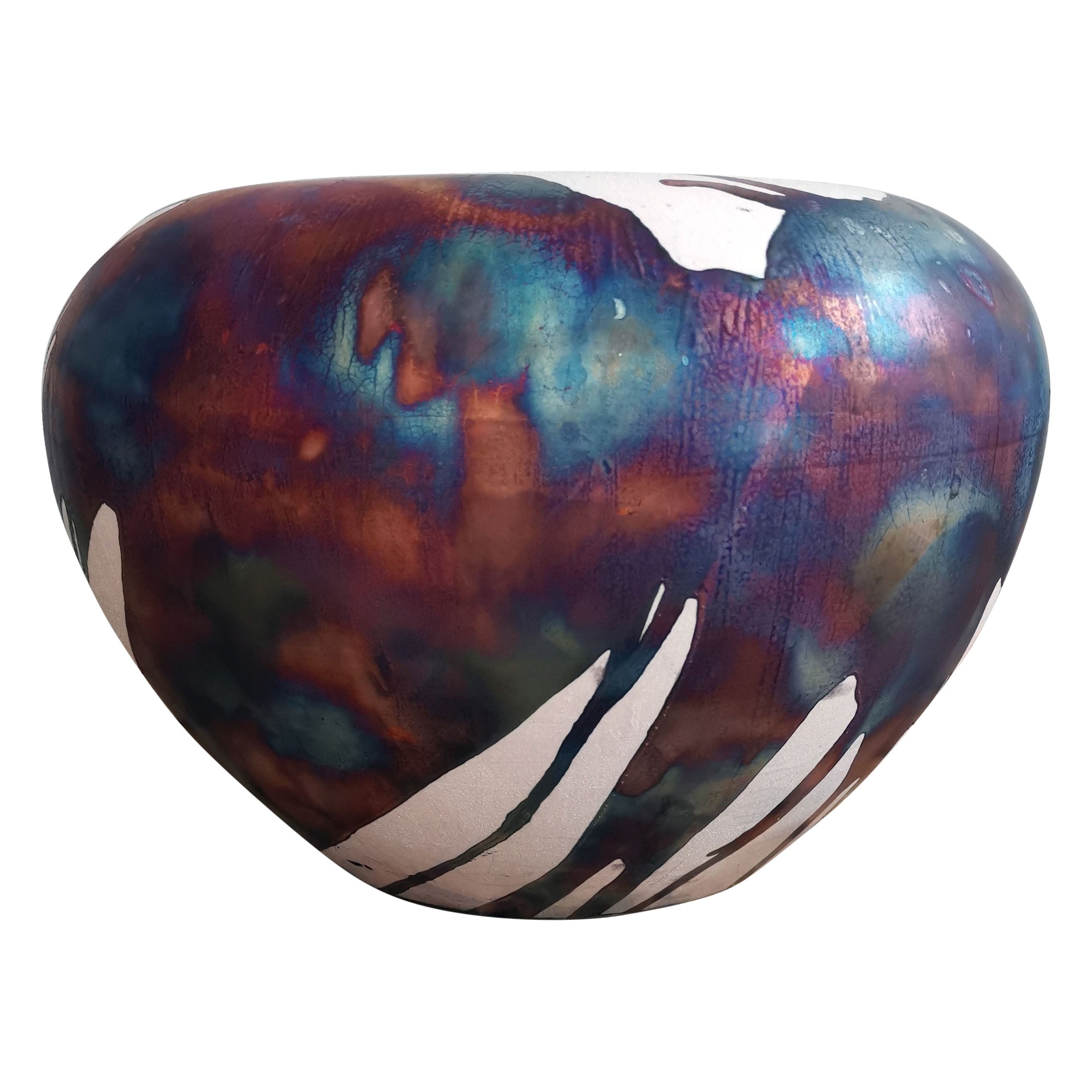 Pre-Order Raaquu Raku Keramik Große Tsubomi 13" Breite Keramikvase - H.C Matte im Angebot