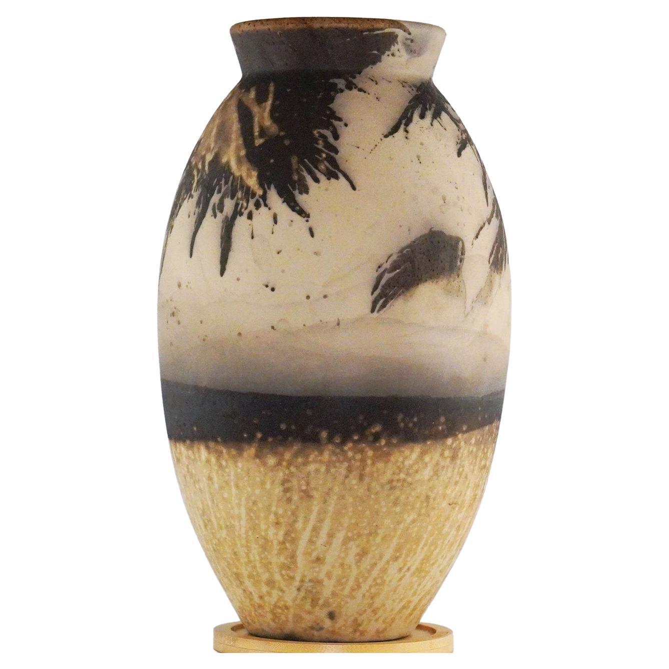 Pre-ordine Vaso ovale grande Raku, Obvara, Ceramica d'arredo