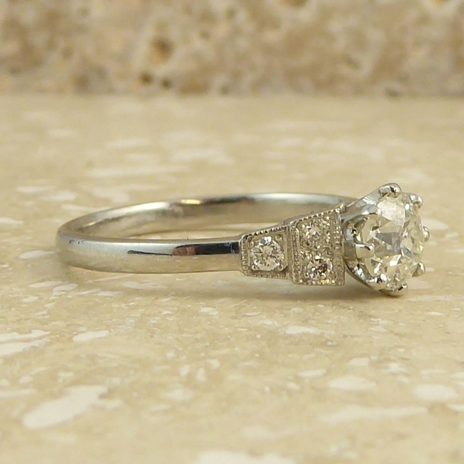 solitaire engagement ring with side stones